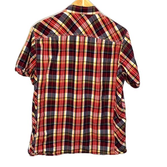 Rocawear Denim Co. Master Builders Red Plaid Cotton SS Snap Front Shirt Size XL - Picture 3 of 16